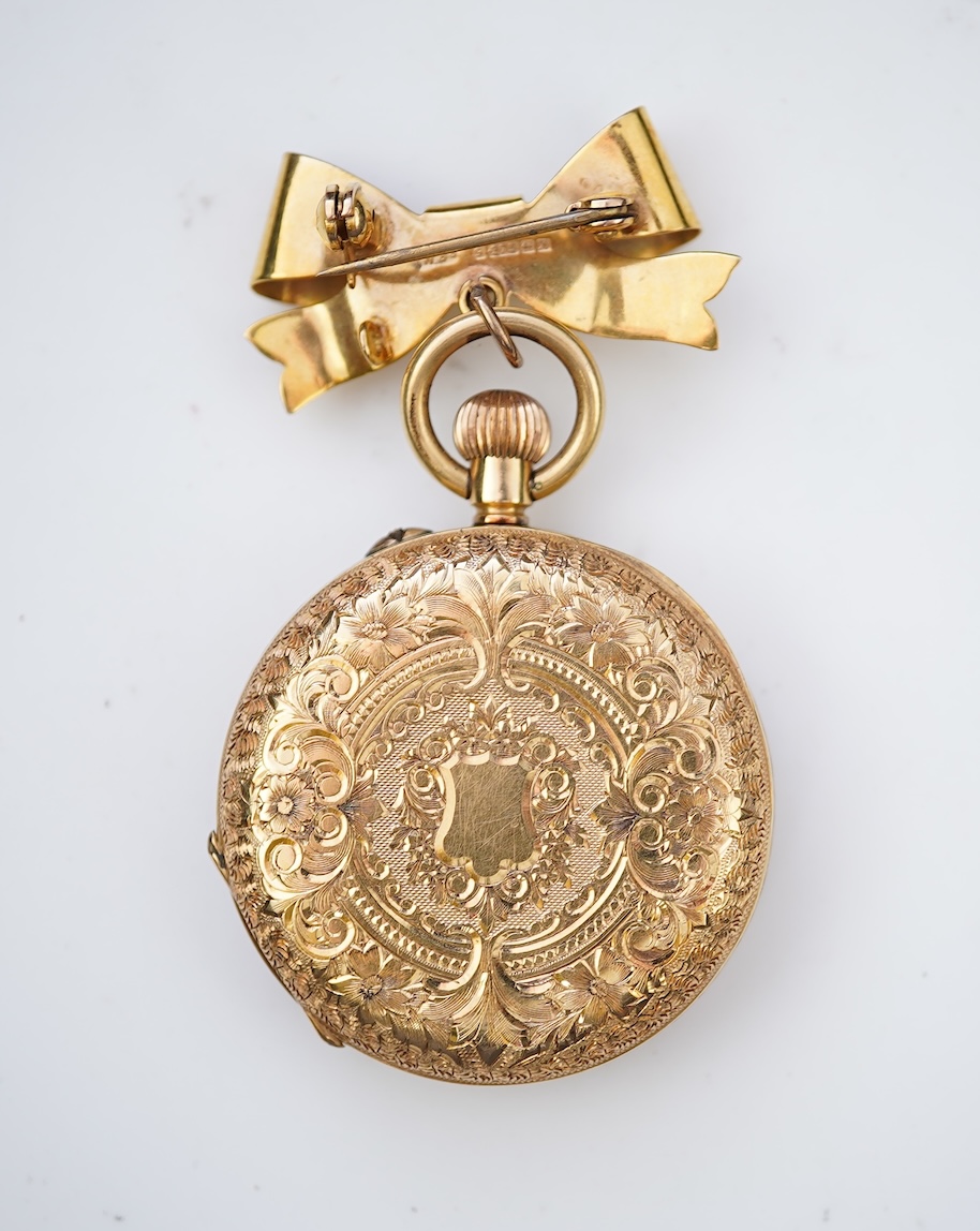 A gold fob watch, early 20th century and later